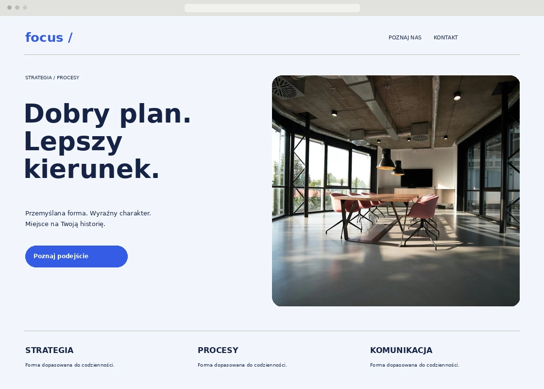 Koncepcja layoutu UPCREATE — focus-preview