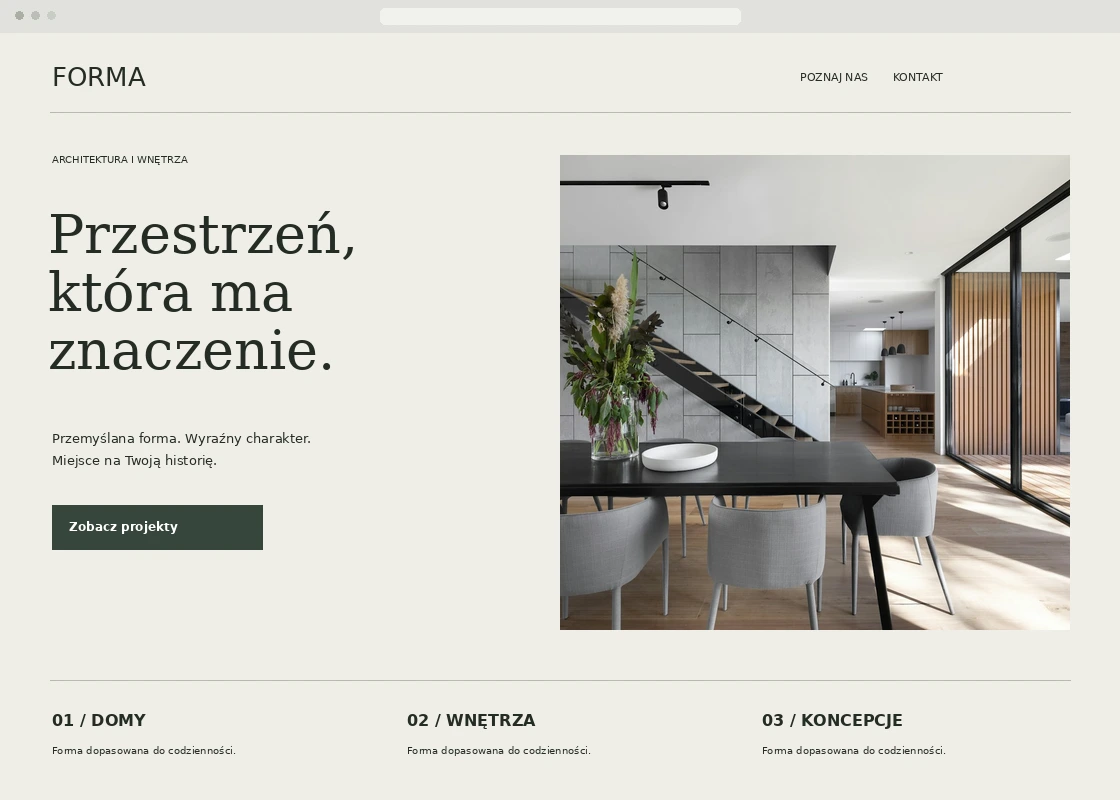 Koncepcja layoutu UPCREATE — forma-preview