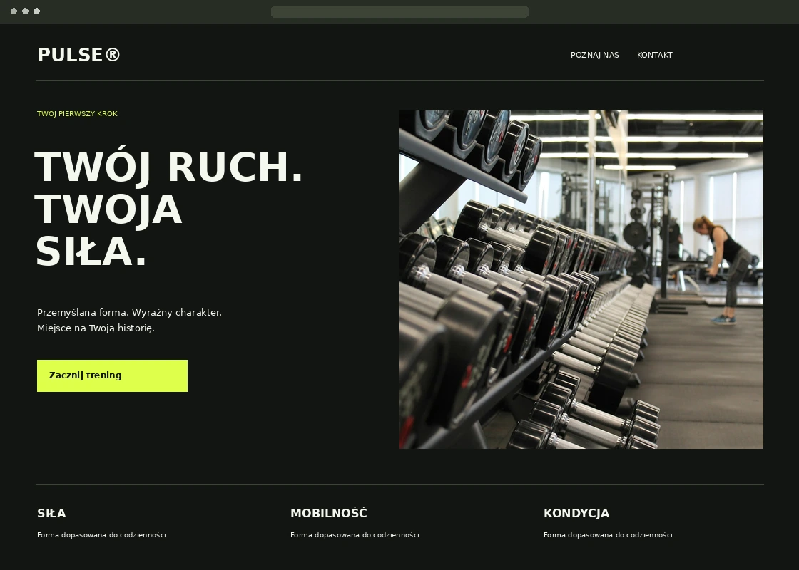 Koncepcja layoutu UPCREATE — pulse-preview